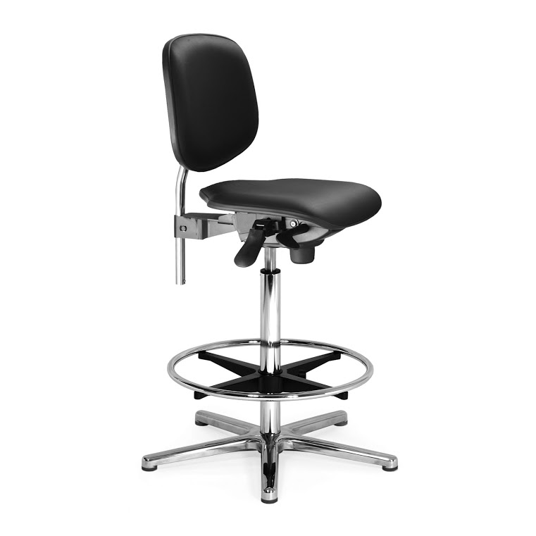 profiline-ESD-Reinraum-Arbeitsstuhl-Kunstleder-ST5-hohe-Gasfeder-01 Laborstuhl Profiline ESD ST6