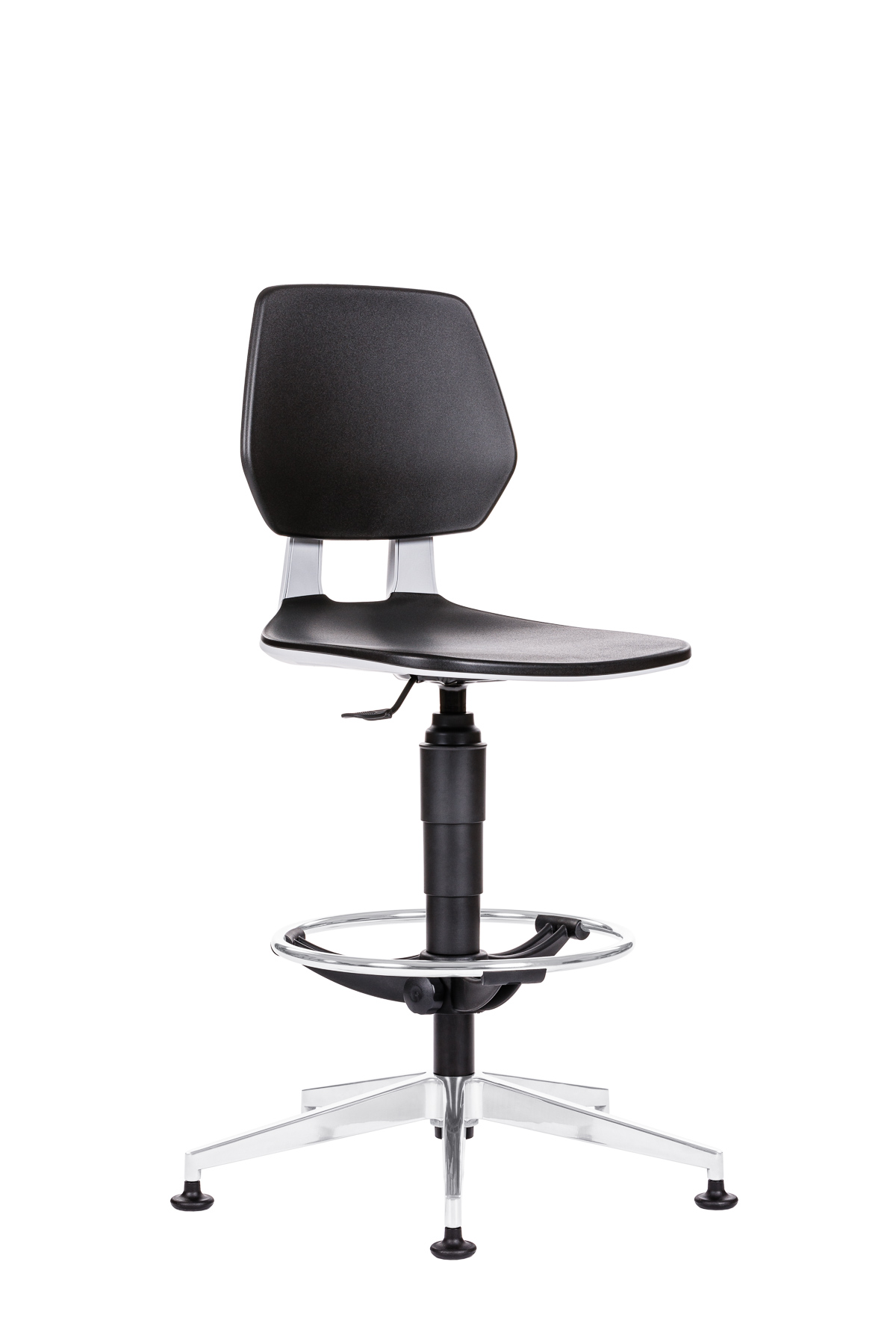 PU-Schaum-Arbeitsstuhl-622-rot-Laborstuhl-mit-Fussring