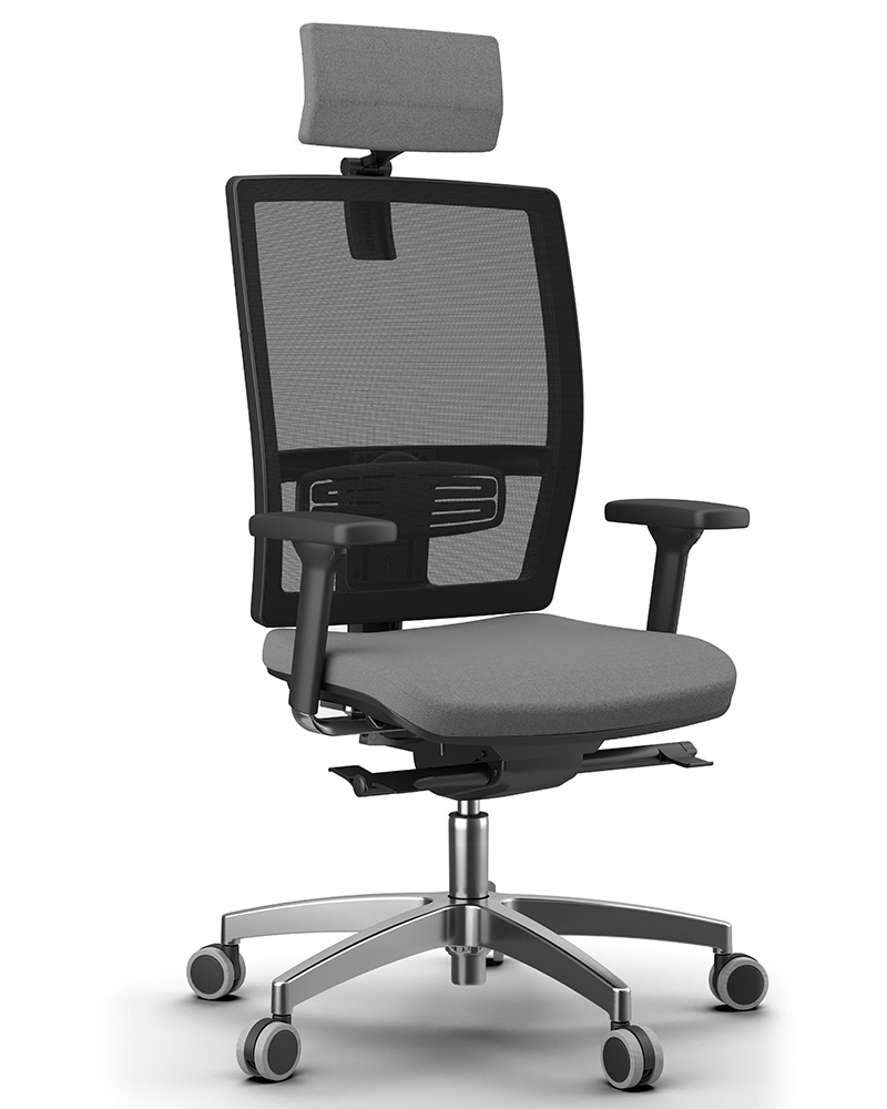 Ergonomie-Drehstuhl-Orlando-Netz-mit-Kopfst-tze-Netzr-ckendrehstuhl-mit-2-D-Lordosenst-tze Orlando 60 Netz