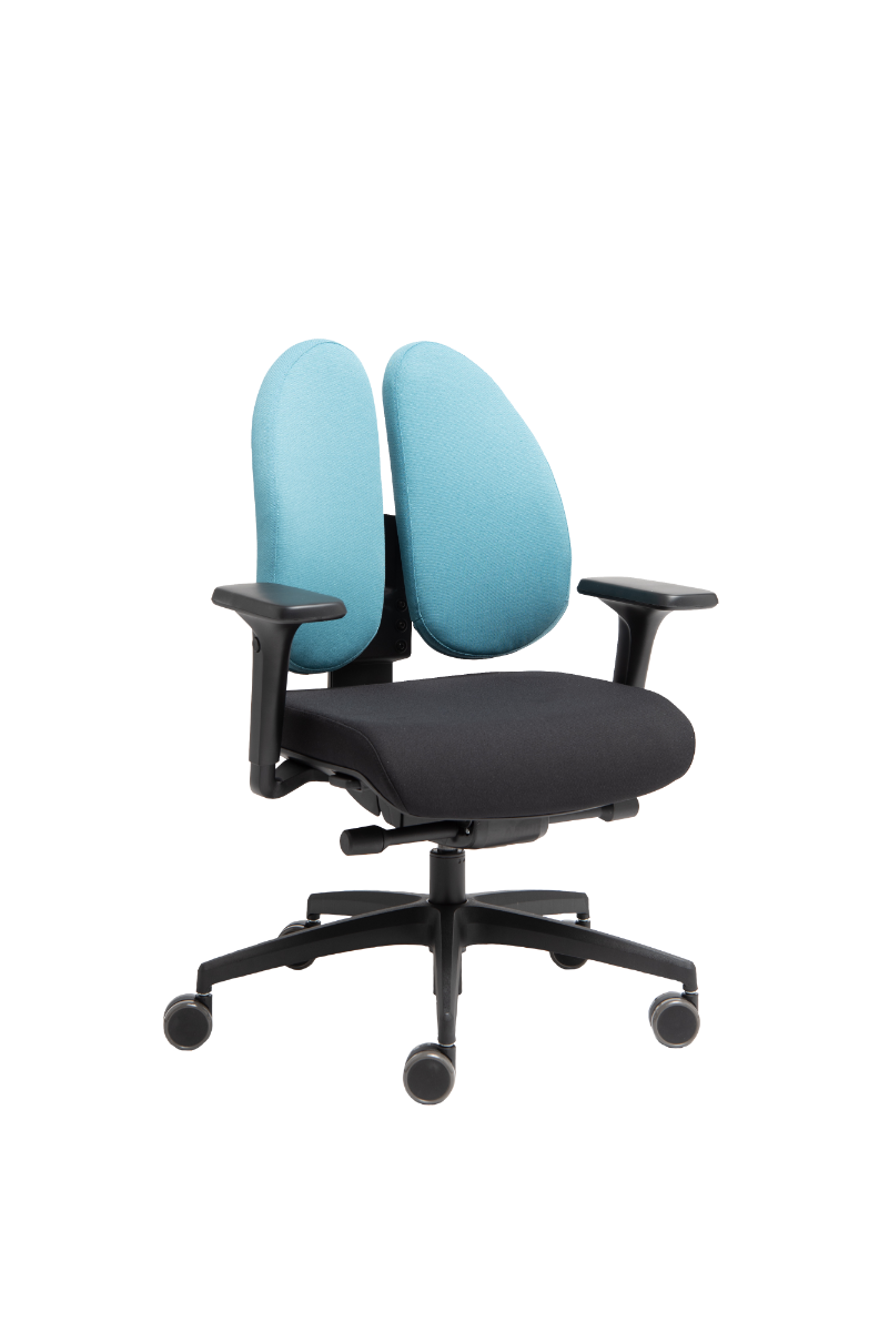 MUVBACK | ergonomischer Bürostuhl | zweigeteilte bewegliche Rückenlehne